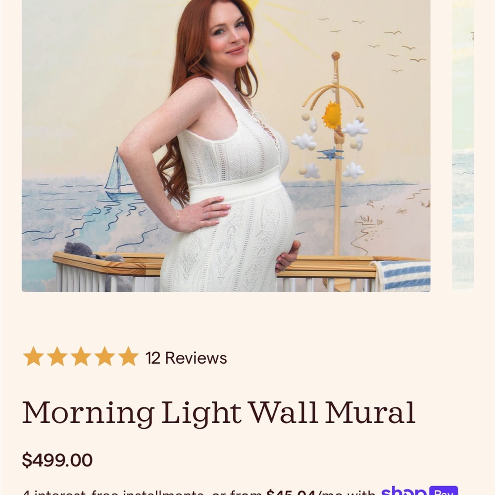 Lindsay Lohan baby’s room wall mural